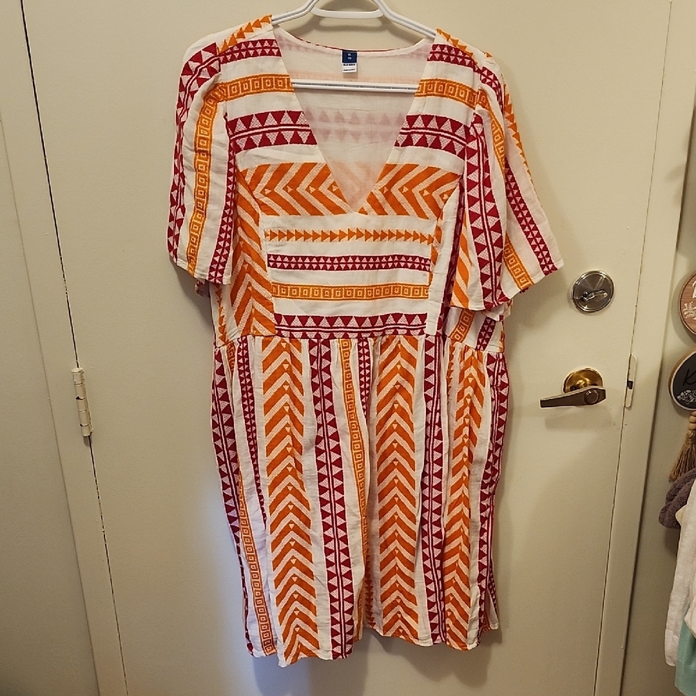 OLD NAVY Dress or Bathing Suit Cover Up, NWOT, Red And Orange, Size XL